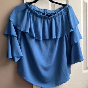 Blue off the shoulder top